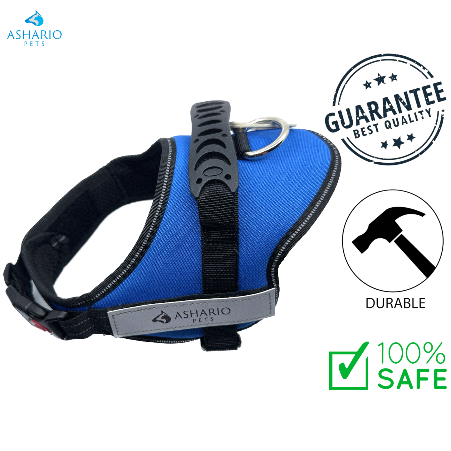 Harnais réfléchissant anti-traction « TactiHarness » d'Ashario Pets - S
