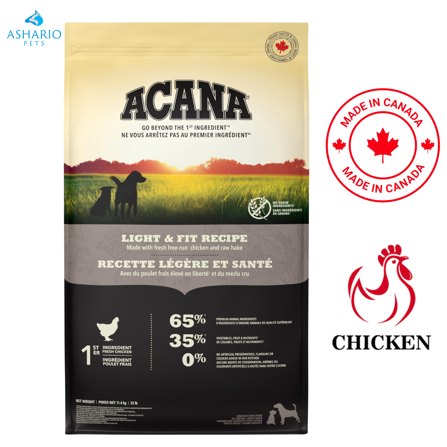 Acana - Croquettes pour chiens Light &amp; Fit au poulet