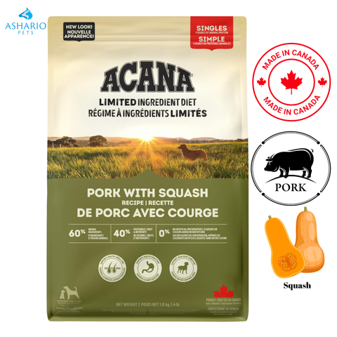 Acana - 有限成分猪肉和南瓜干狗粮
