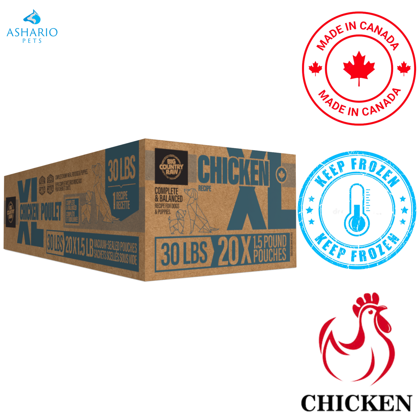 Big Country Raw - XL Chicken Variety Pack Raw Dog Food — main