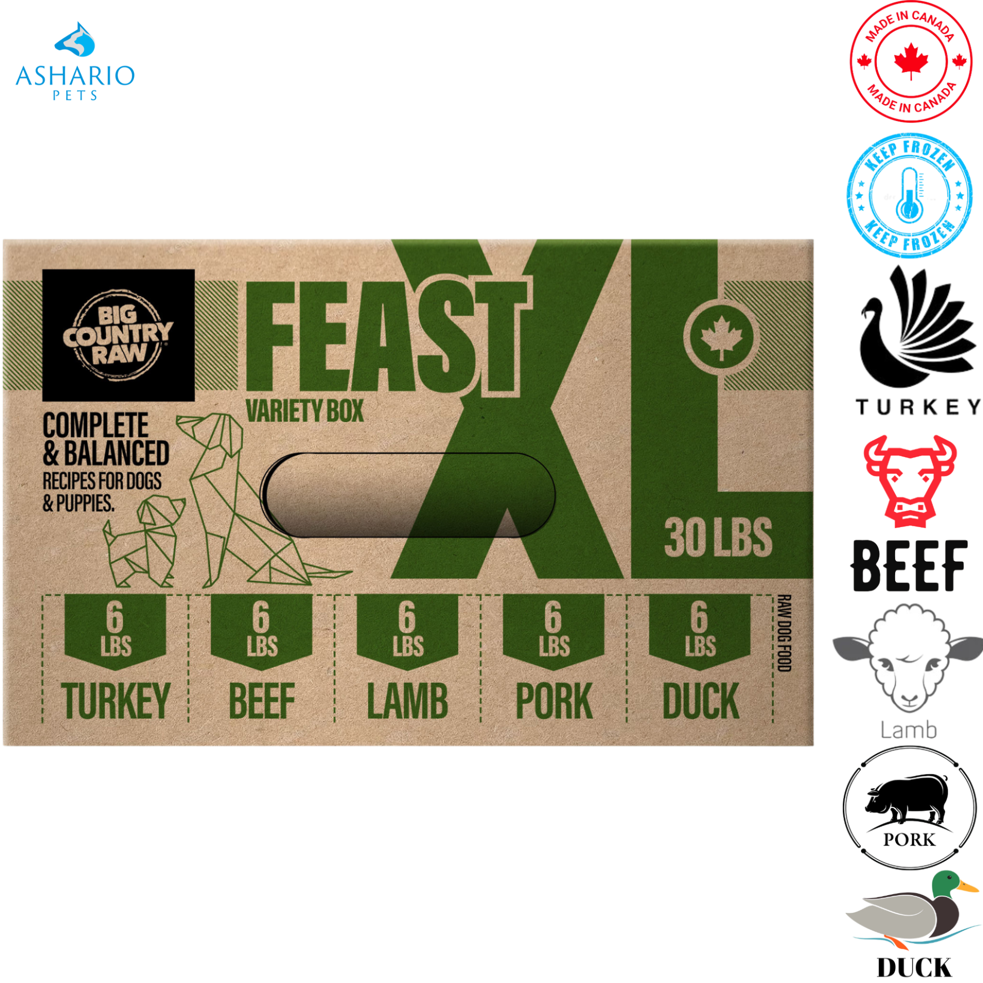 Big Country Raw - XL Feast Variety Pack Raw Dog Food — main