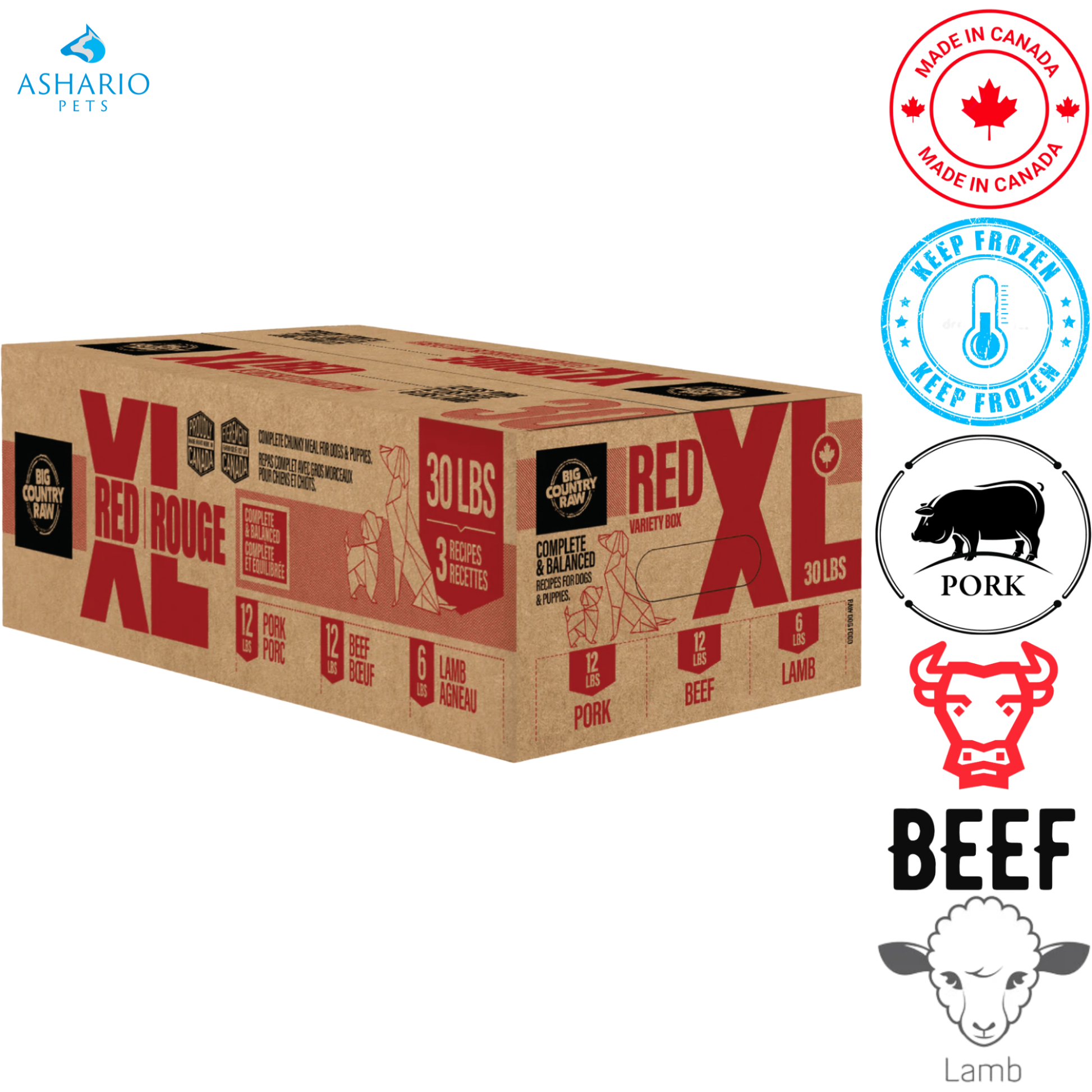 Big Country Raw - XL Red Variety Pack Raw Dog Food — main