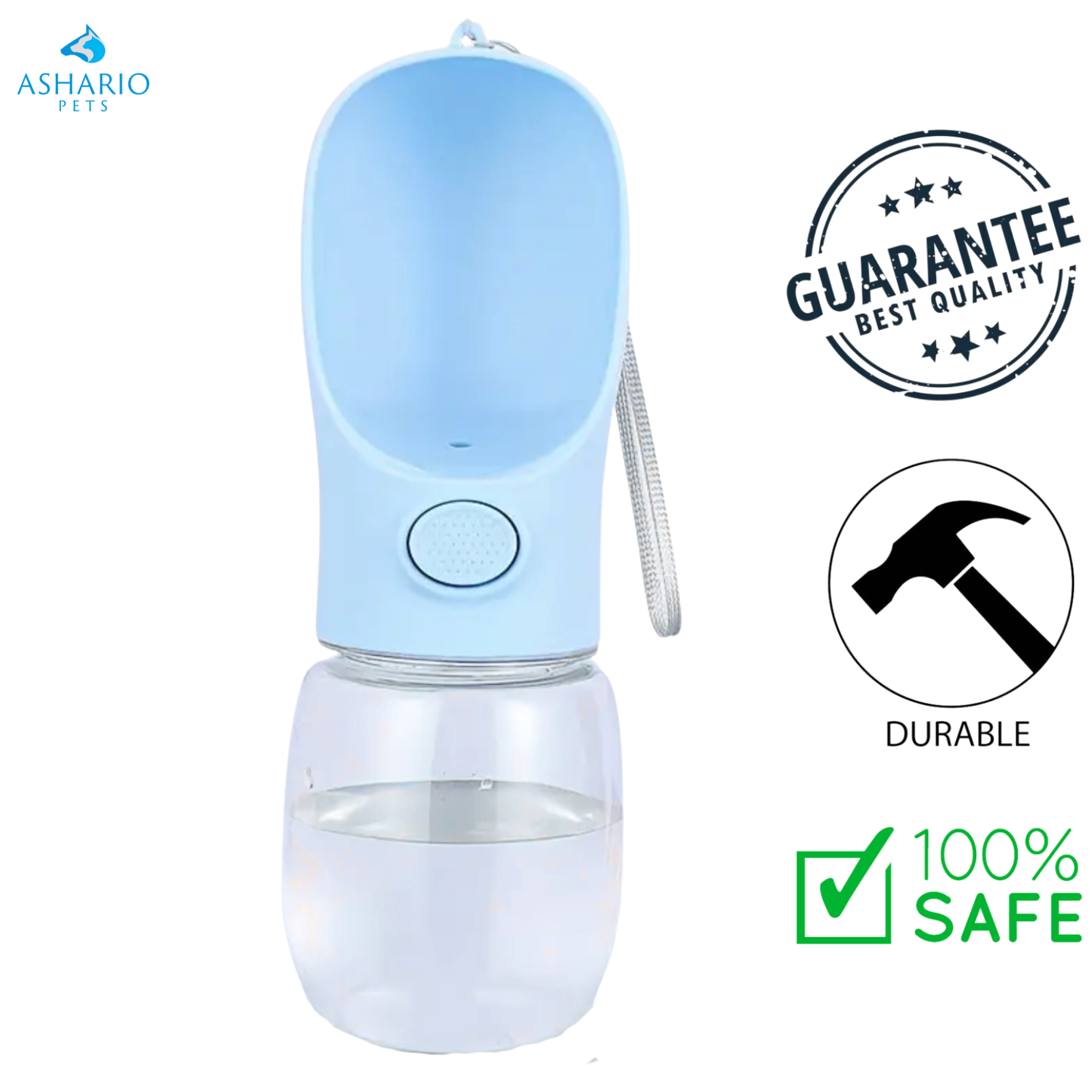 Ashario Pets - Distributeur d'eau portable pour animaux de compagnie