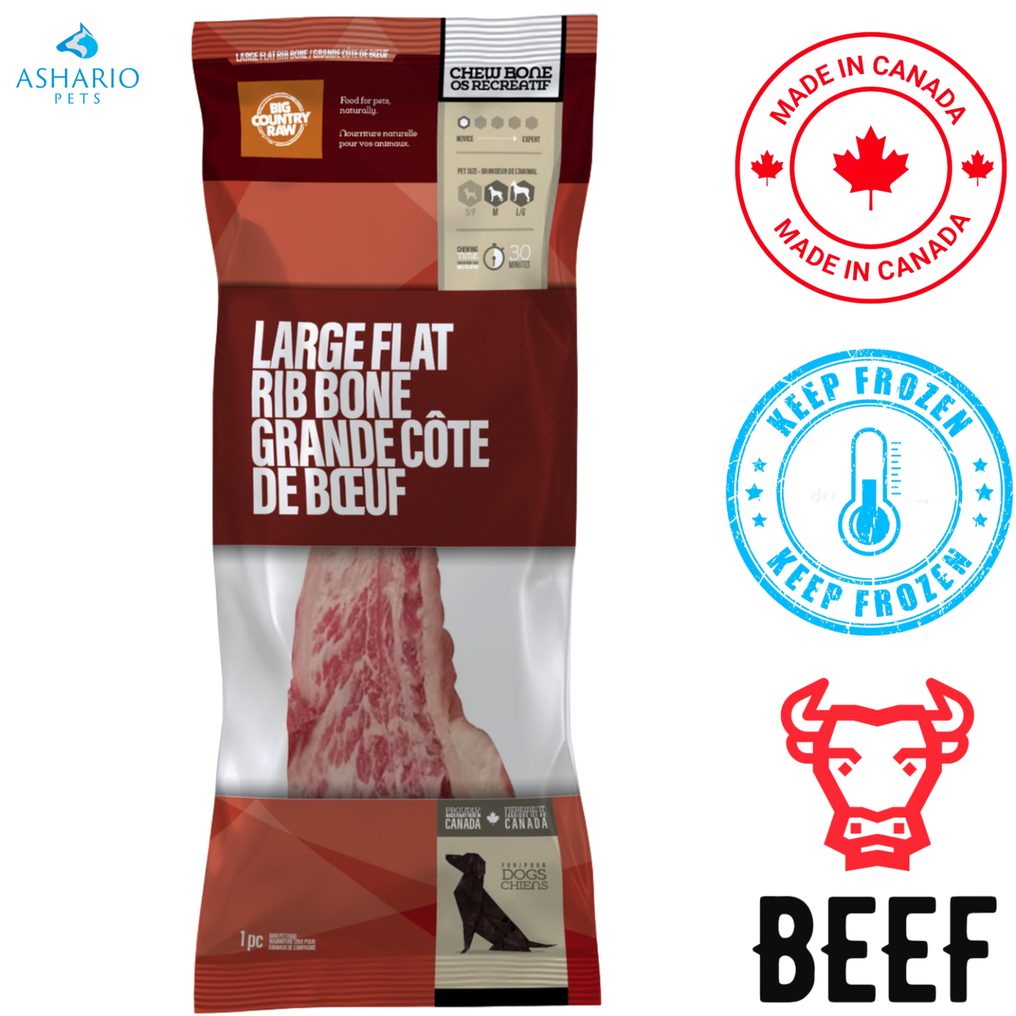 Big Country Raw - Bag Of Flat Rib Bone Dog Treats