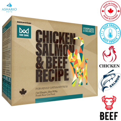 Big Country Raw - Fare Game Chicken, Salmon & Beef Raw Cat Food