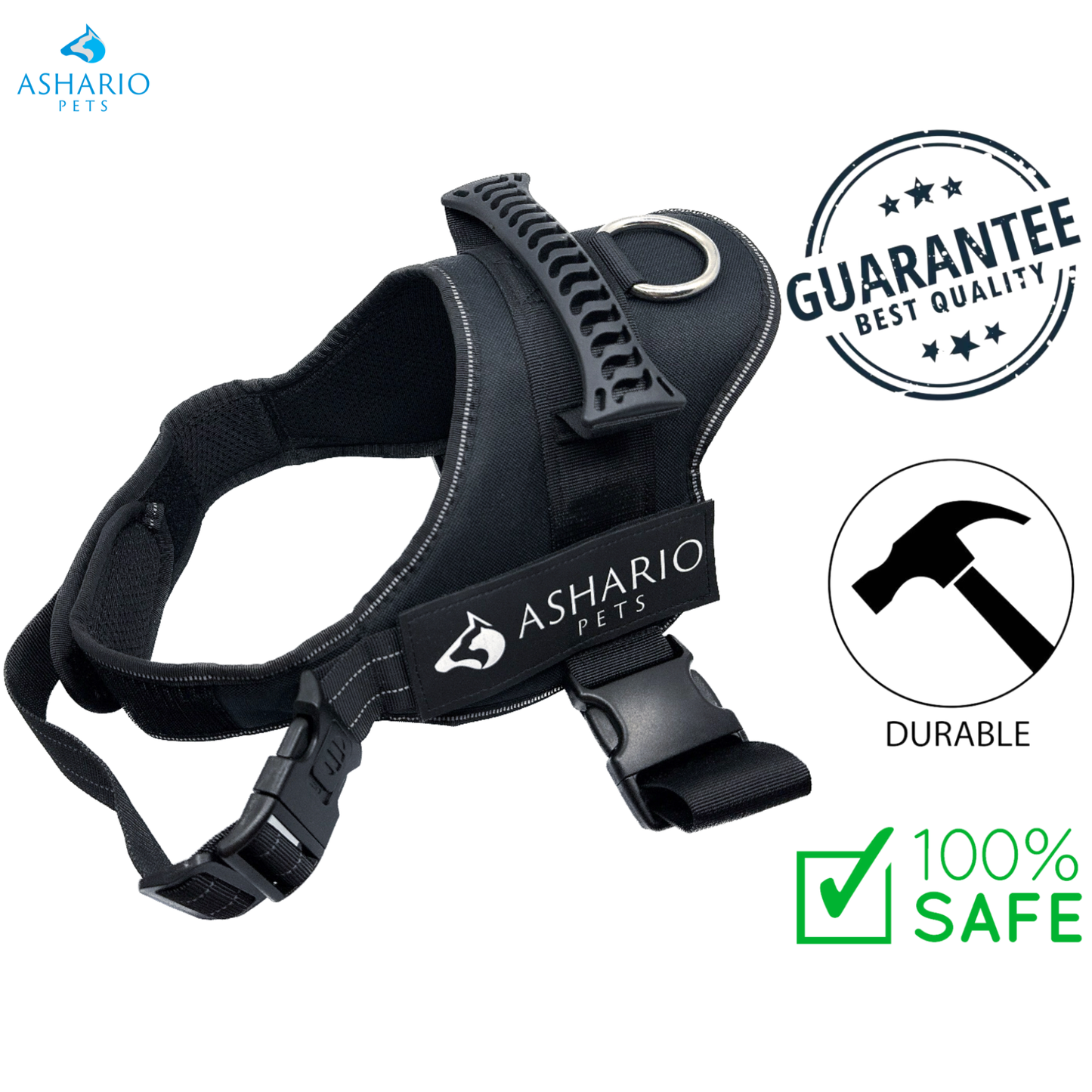 Harnais réfléchissant anti-traction « TactiHarness » Ashario Pets M