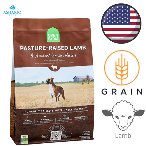 Open Farm - 牧场饲养羊肉和古代谷物干狗粮 - 4 磅