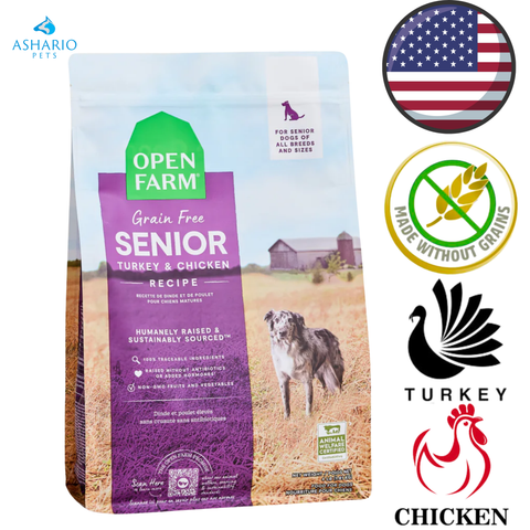 Open Farm - Croquettes sans céréales pour chiens âgés à la dinde et au poulet - 1,8 kg