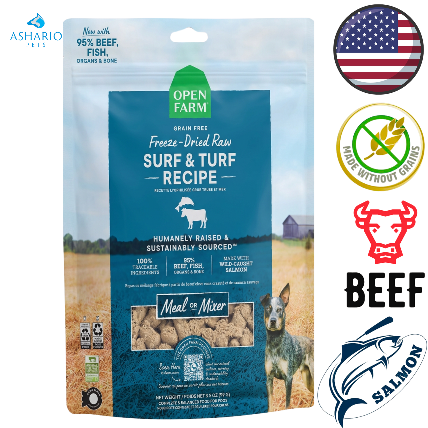 Open Farm - Grain Free Surf & Turf Freeze Dried Dog Food