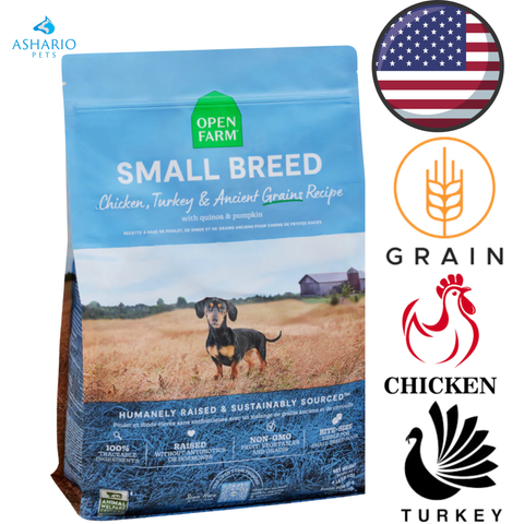 Open Farm - Croquettes pour chiens de petite race aux grains anciens, poulet et dinde - 1,8 kg