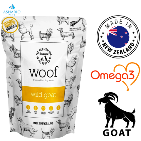 NZPF Woof - Friandises pour chiens à base de chèvre sauvage lyophilisée - 50 grammes