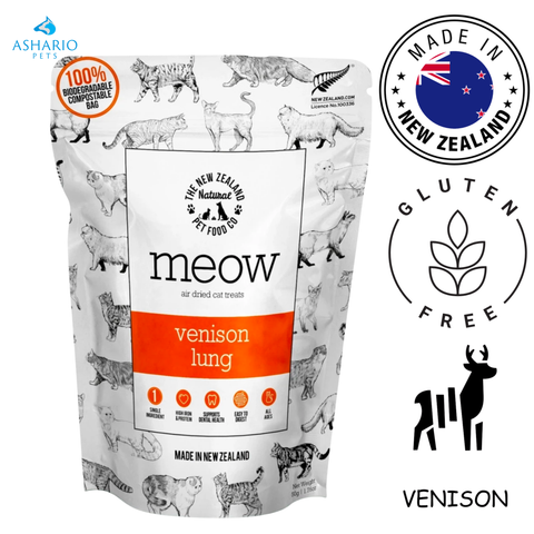 NZPF Meow – Friandises pour chats au poumon de chevreuil séché à l'air – 50 grammes