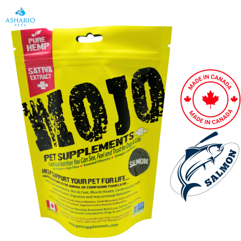 Compléments alimentaires pour animaux de compagnie MOJO - Friandises aromatisées au saumon et au chanvre - 138 grammes