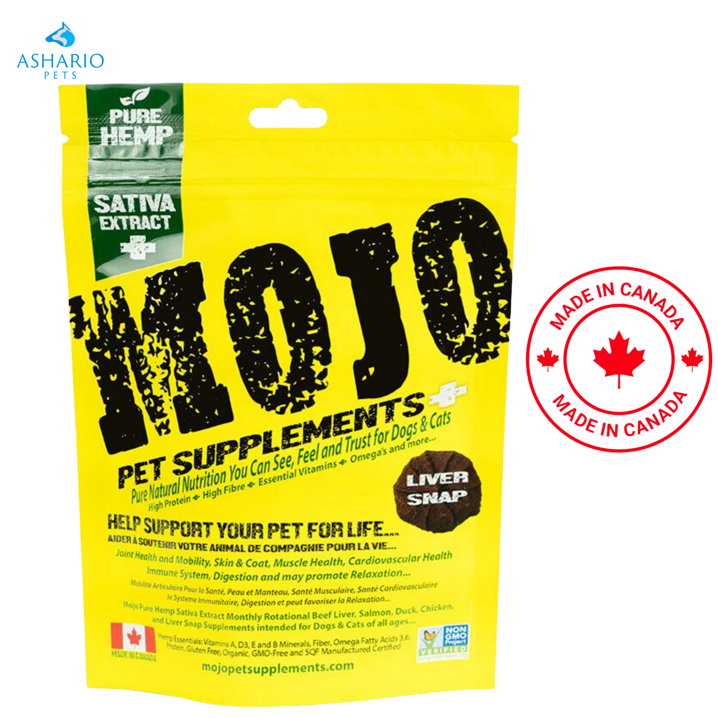 MOJO 宠物补充剂 - 含大麻肝脆味零食 - 62 克