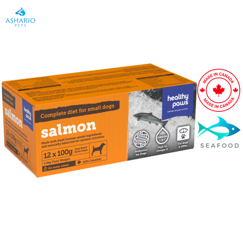 Healthy Paws - Repas complet pour petits chiens au saumon - 100 grammes