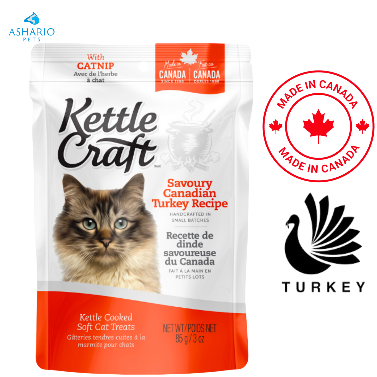 Kettle Craft - 美味加拿大火鸡猫零食 - 85克