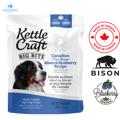 Kettle Craft - Friandises pour chiens Big Bite au bison et aux myrtilles - 340 grammes