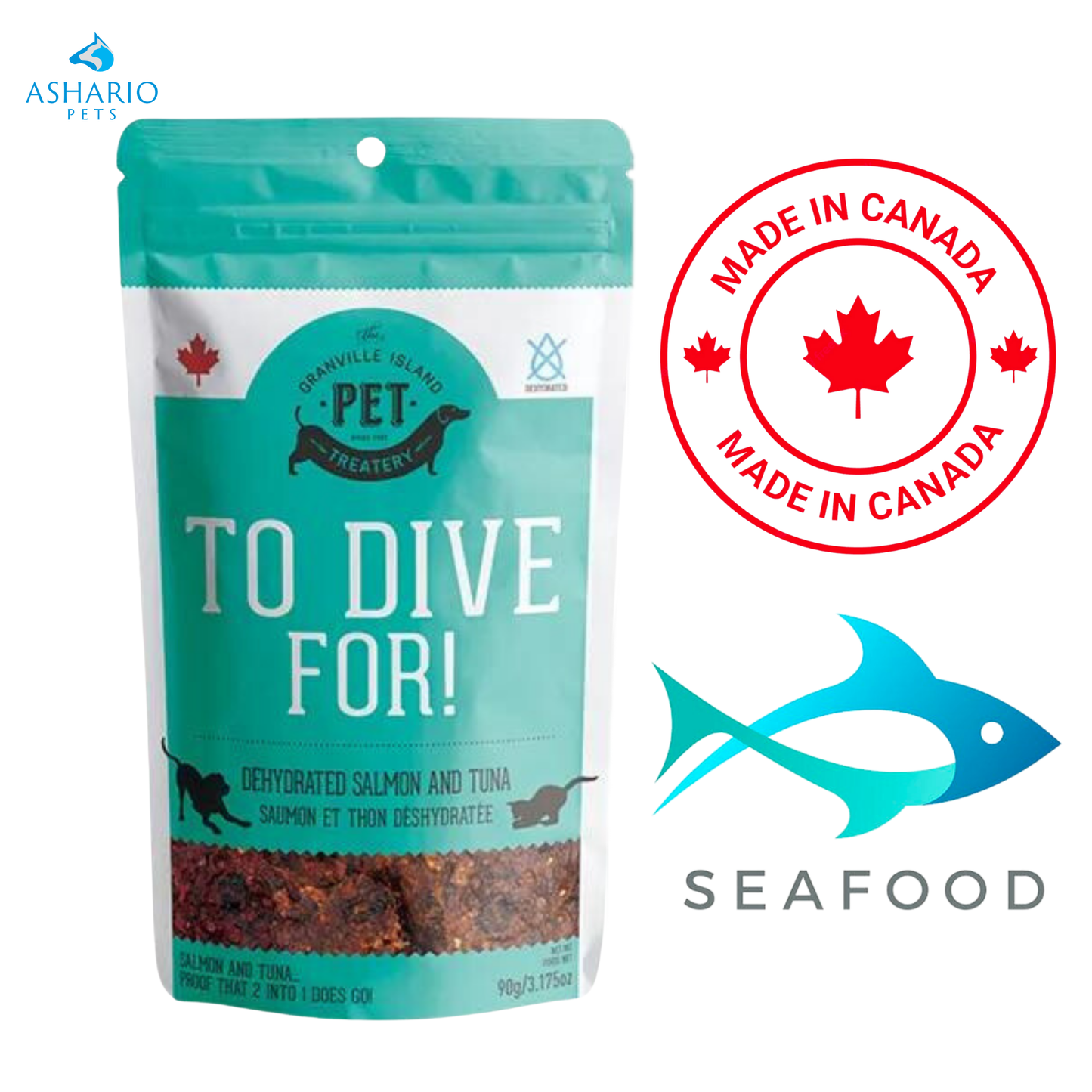 Granville Island Pet Treatery – Friandises pour chiens au saumon et au thon – 90 grammes