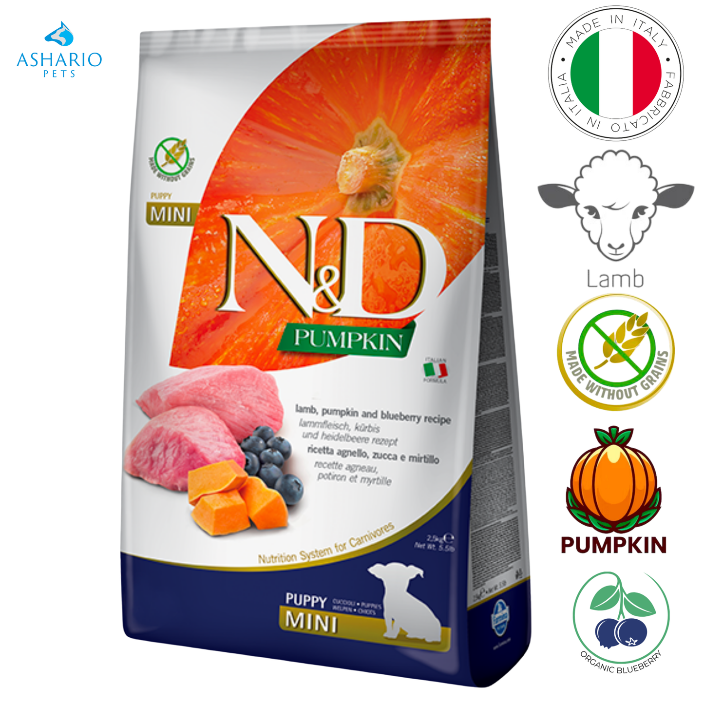 Farmina - Pumpkin Lamb & Blueberry Mini Puppy Dry Dog Food