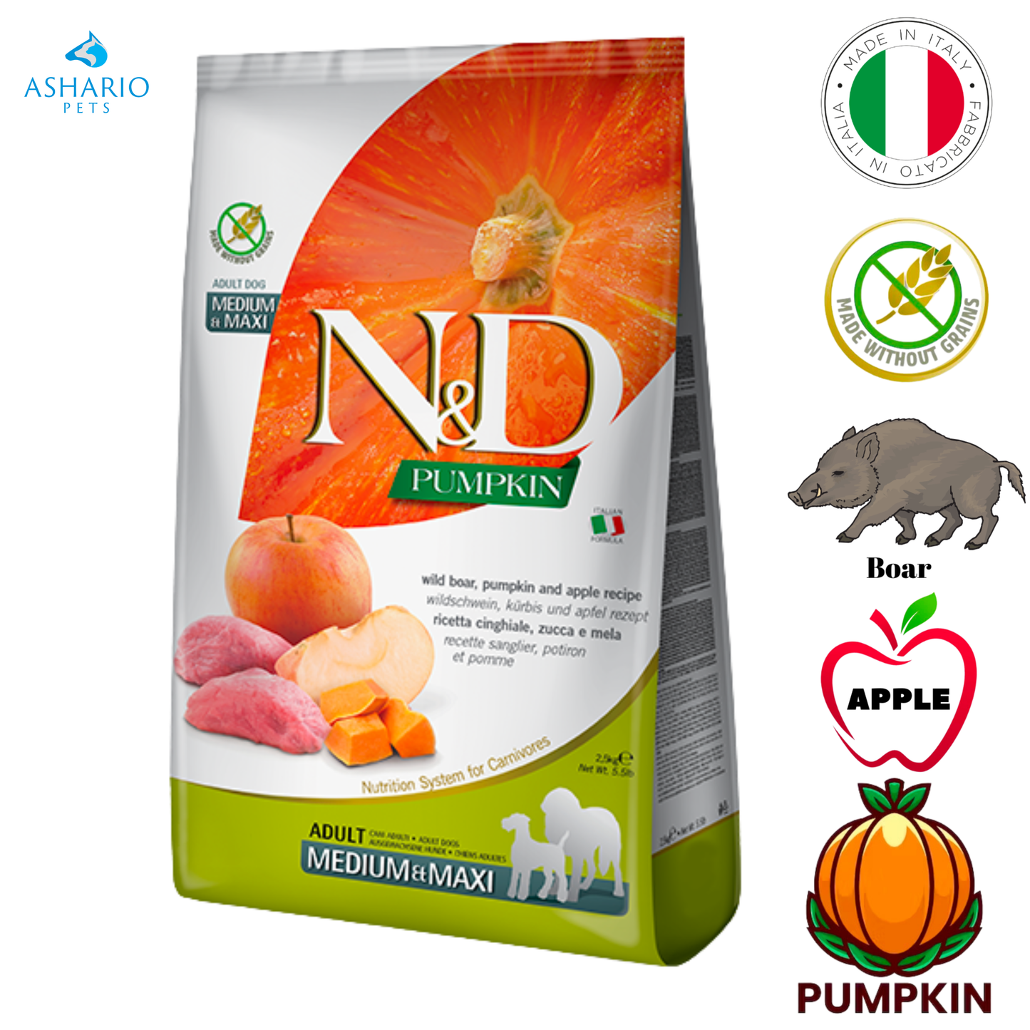 Farmina - Pumpkin Boar & Apple Medium & Maxi Dry Dog Food