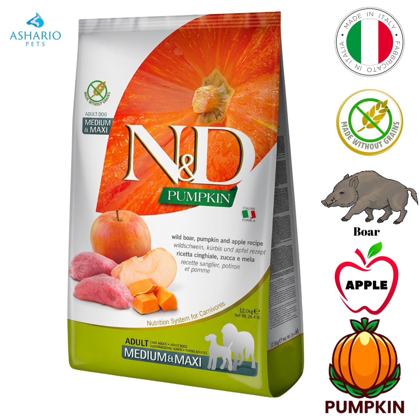 Farmina - Pumpkin Boar & Apple Medium & Maxi Dry Dog Food