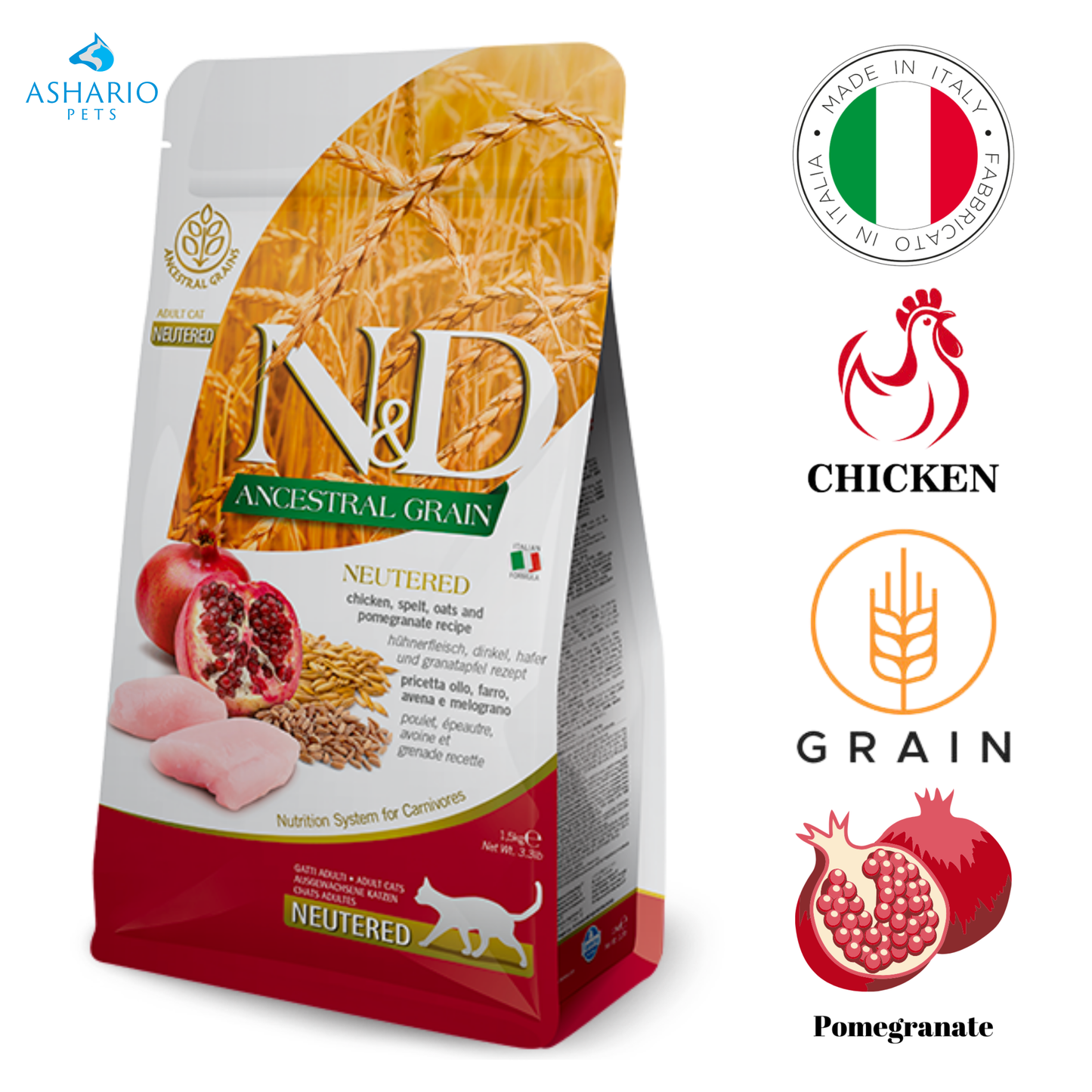 Farmina - Ancestral Grain Chicken & Pomegranate Neutered Dry Cat Food — main