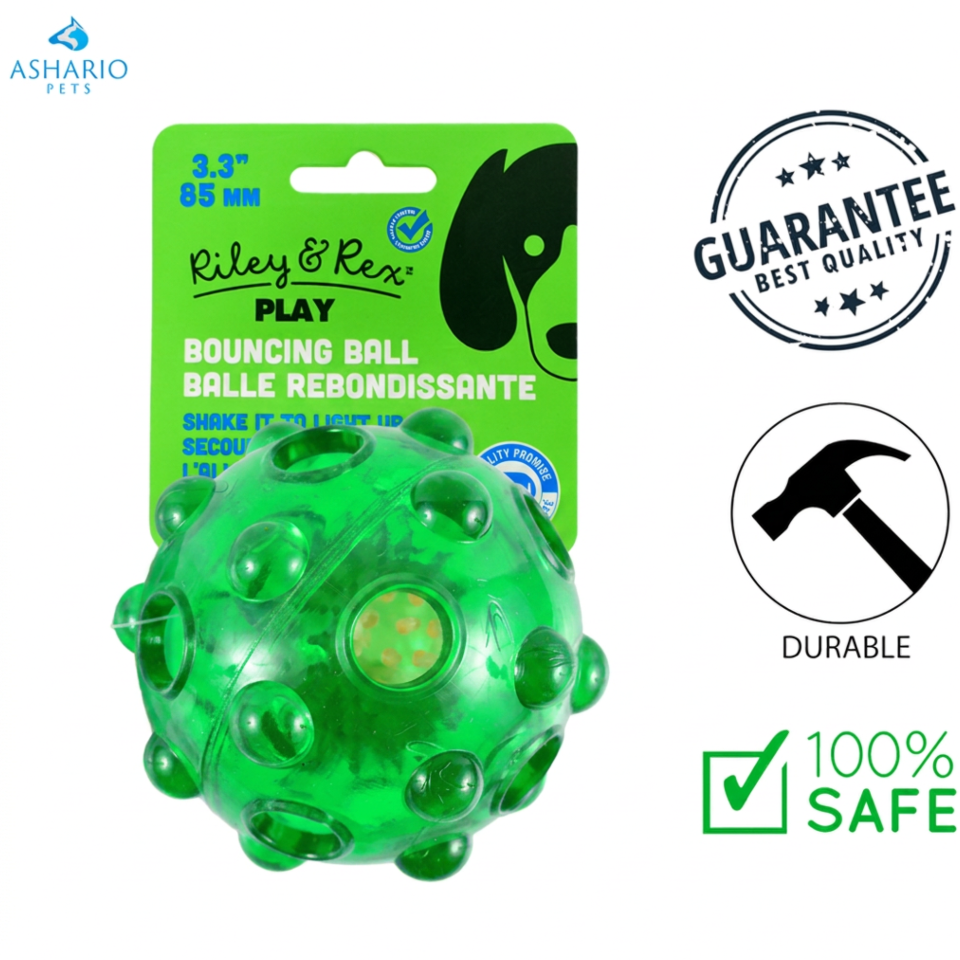 Riley & Rex - Light Up Bouncing Ball Dog Toy — view 3
