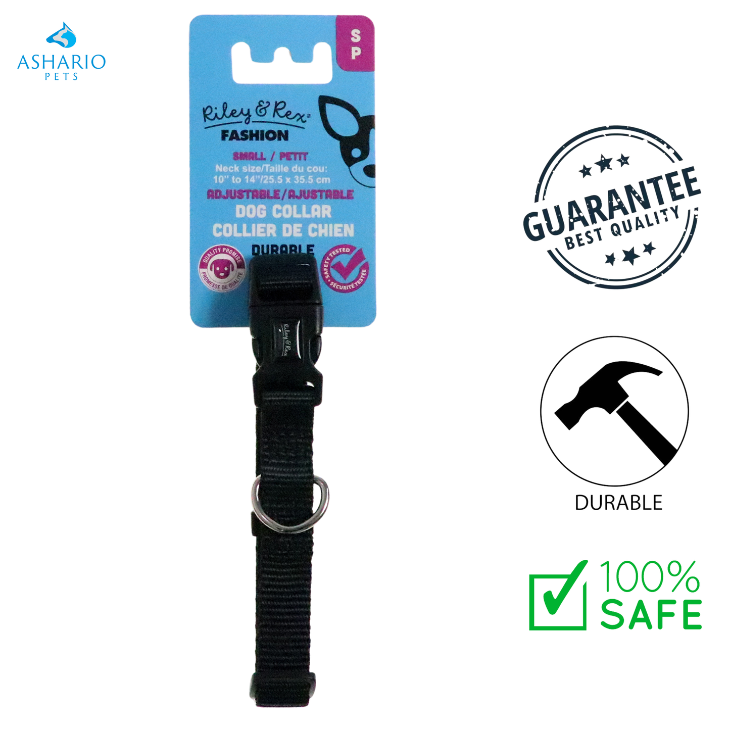 Riley & Rex - Solid Nylon Dog Collar