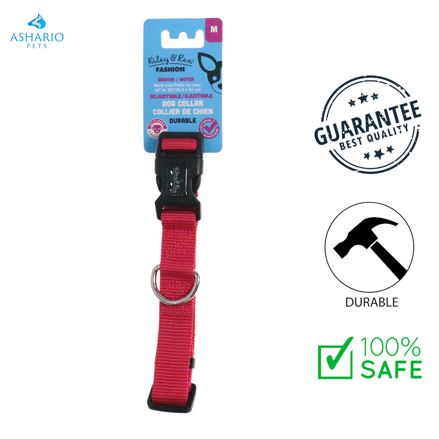 Riley & Rex - Solid Nylon Dog Collar
