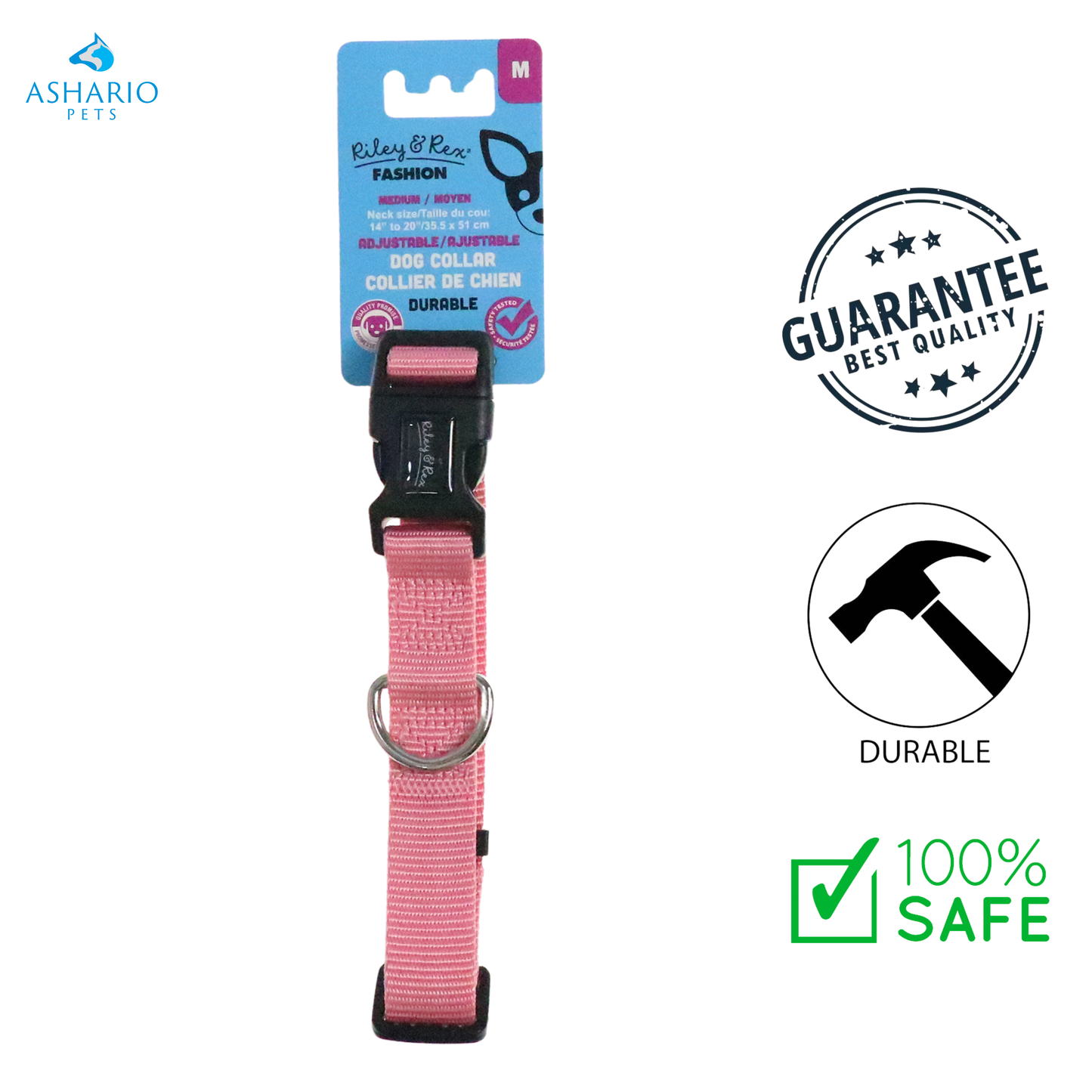 Riley & Rex - Solid Nylon Dog Collar