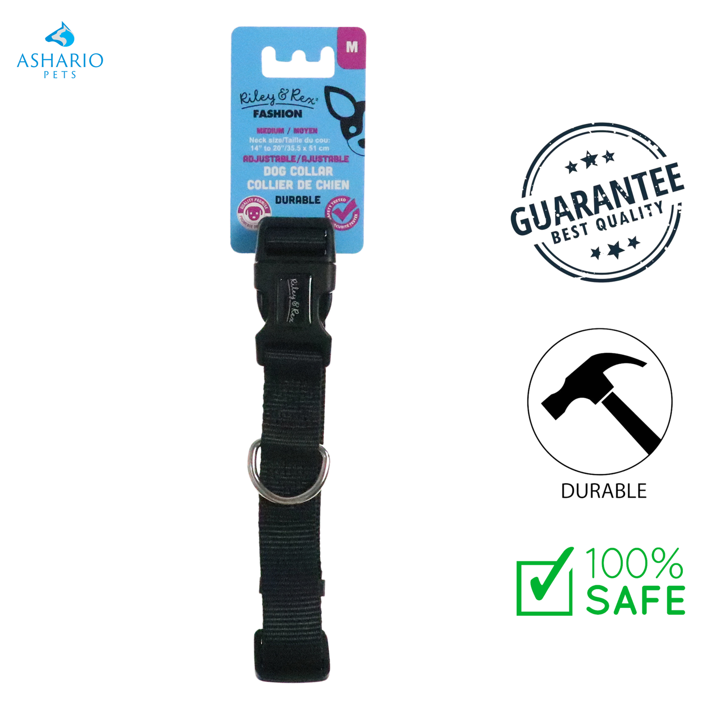 Riley & Rex - Solid Nylon Dog Collar