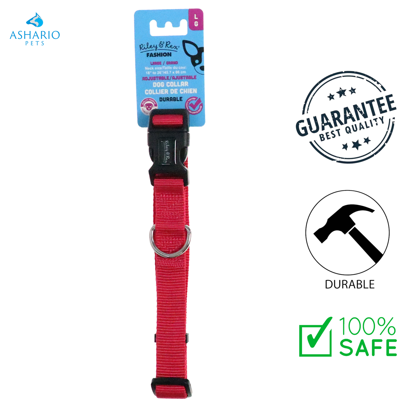 Riley & Rex - Solid Nylon Dog Collar
