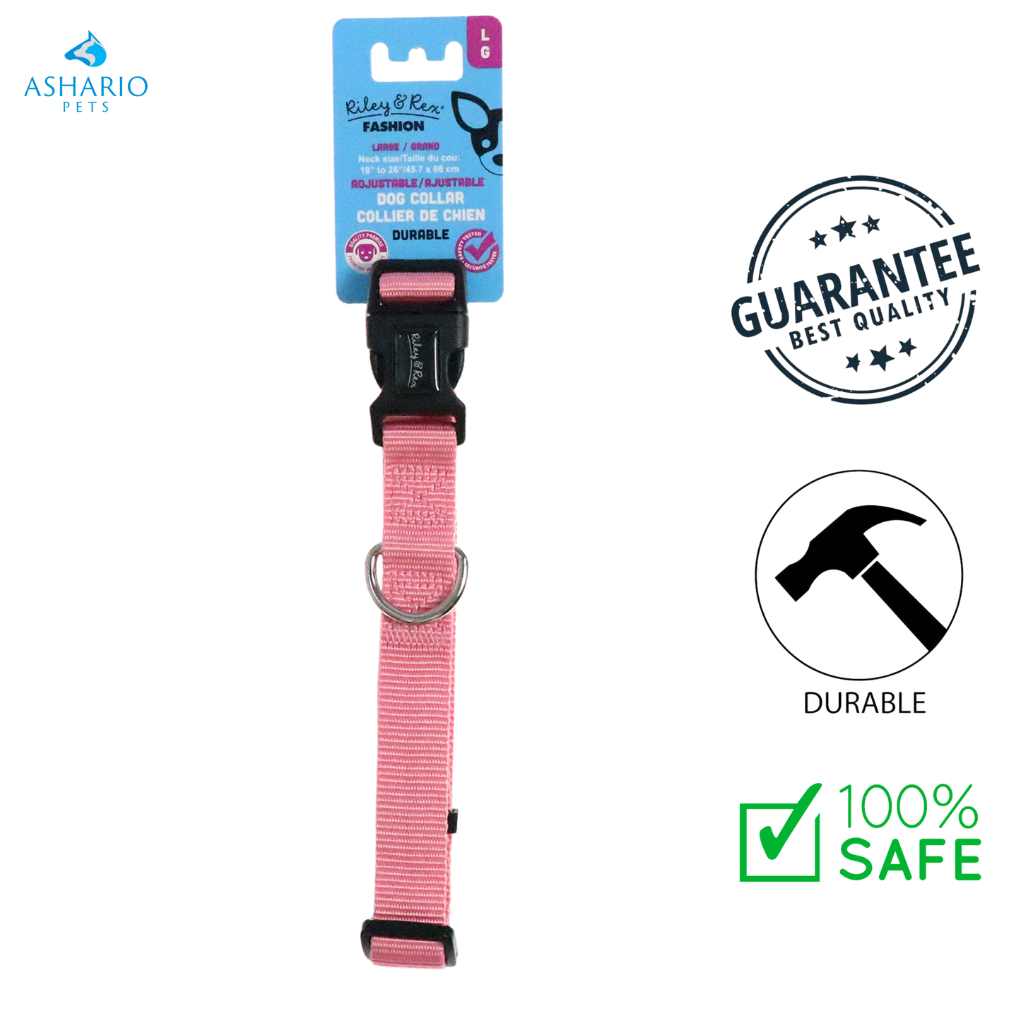 Riley & Rex - Solid Nylon Dog Collar