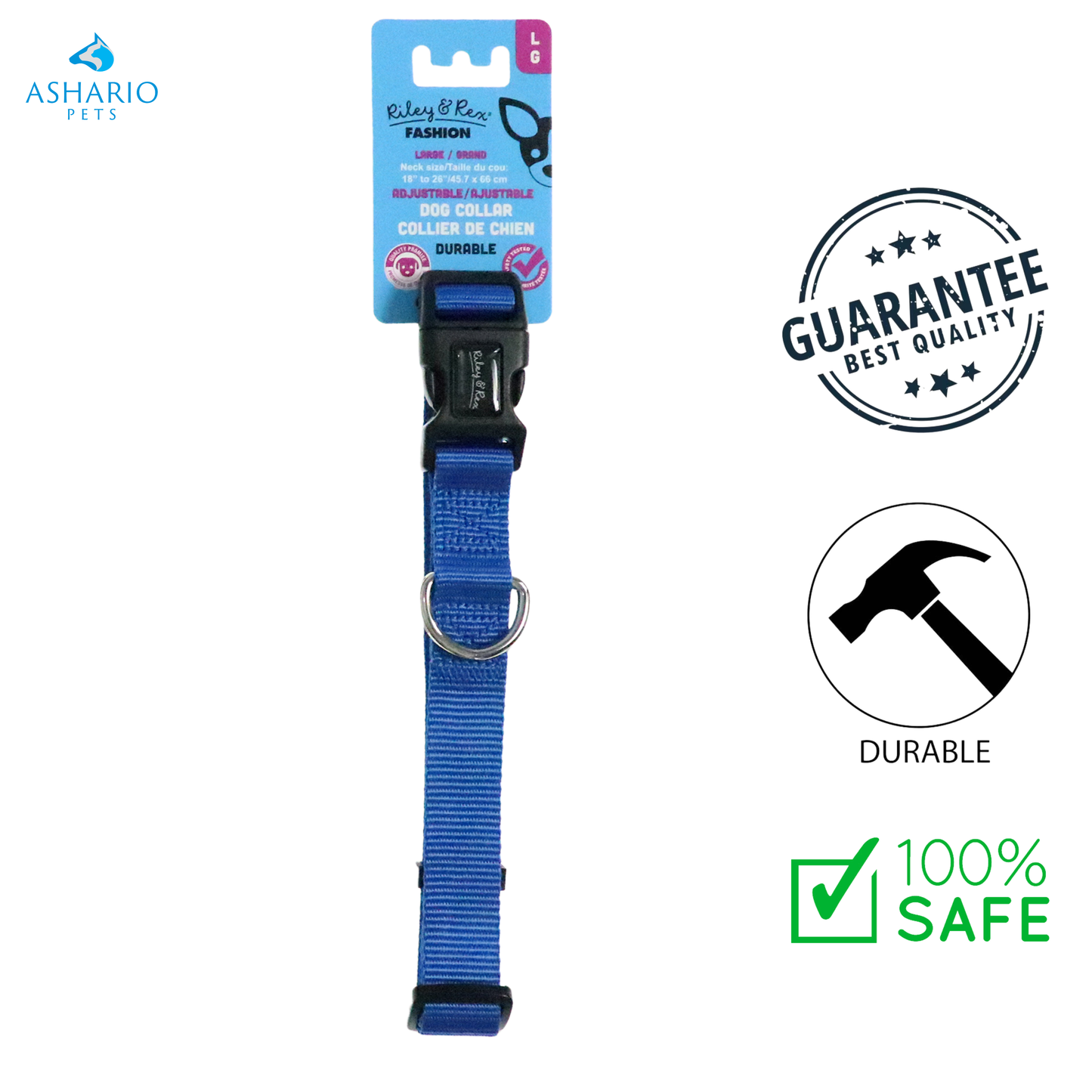 Riley & Rex - Solid Nylon Dog Collar