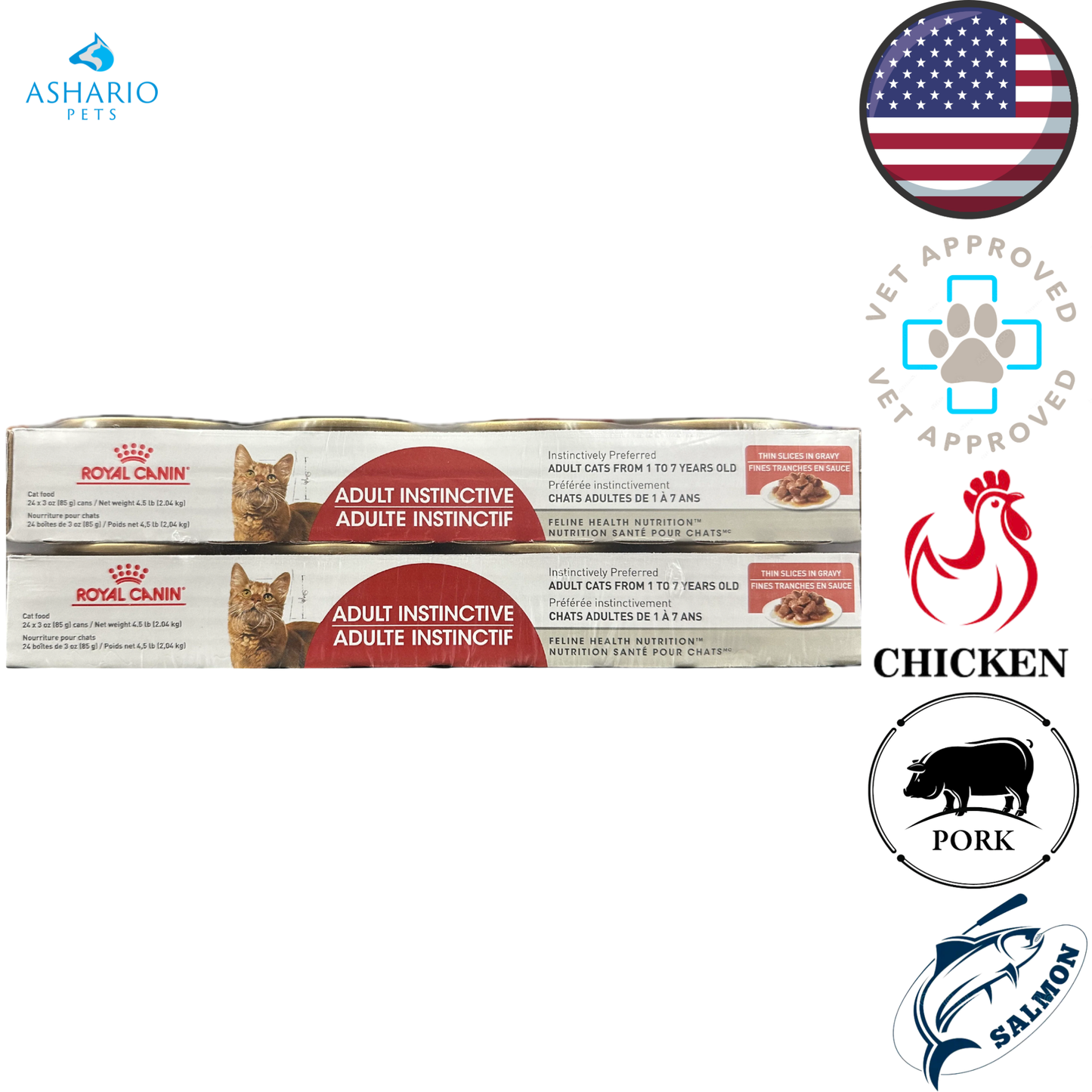 Royal Canin - 成年本能薄片肉汁猫粮多包装成年猫罐头 - 3 盎司 x 12