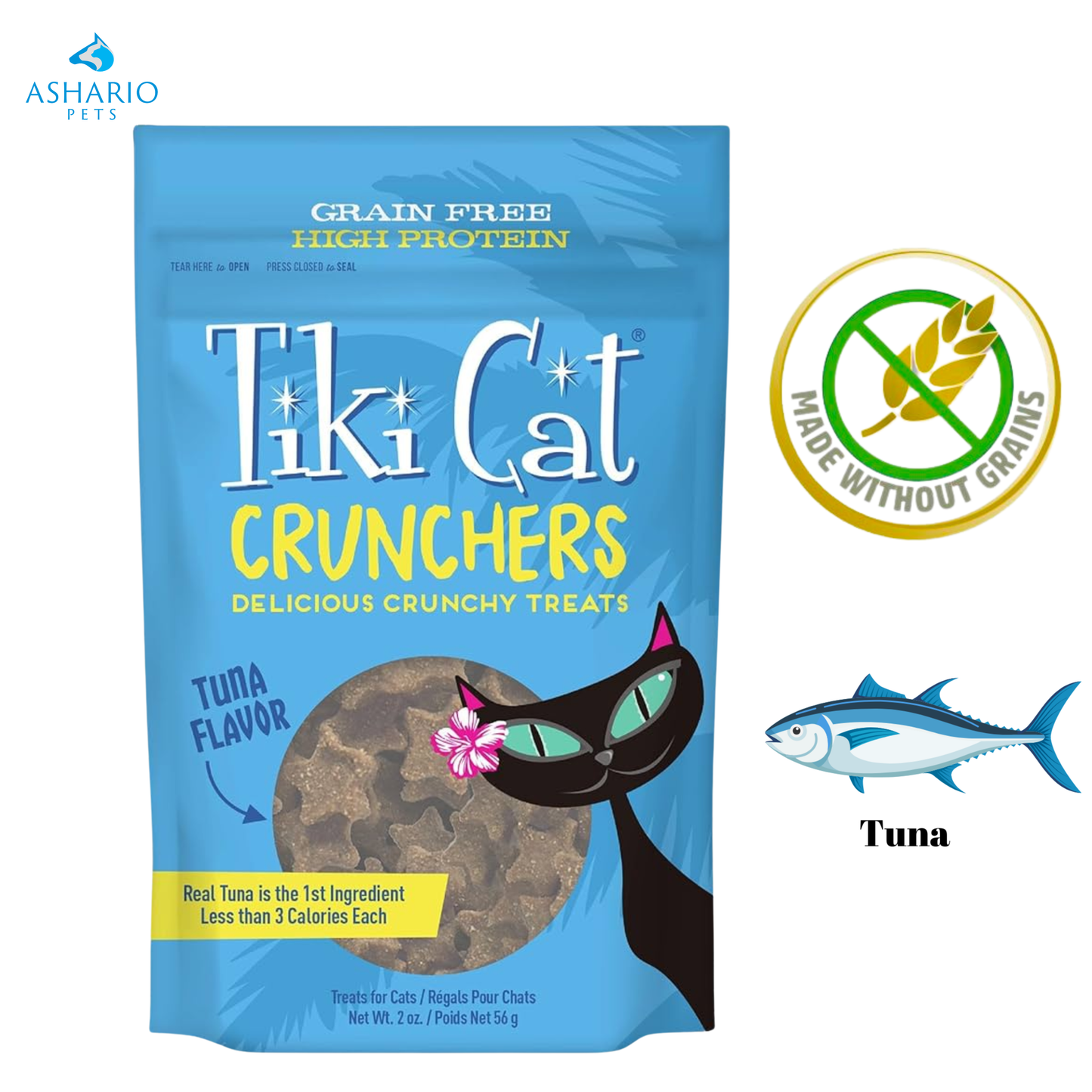 Tiki Cat - Friandises pour chats Crunchers au thon - 2 oz