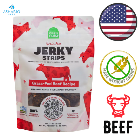 Open Farm - Grass-Fed Beef Jerky Strips Dog Treats