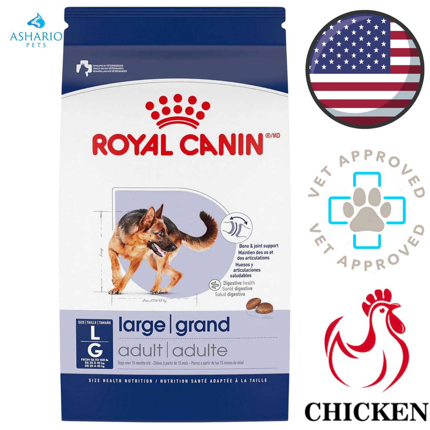 Royal Canin - Size Health Nutrition Large Breed Adult Dry Dog Food