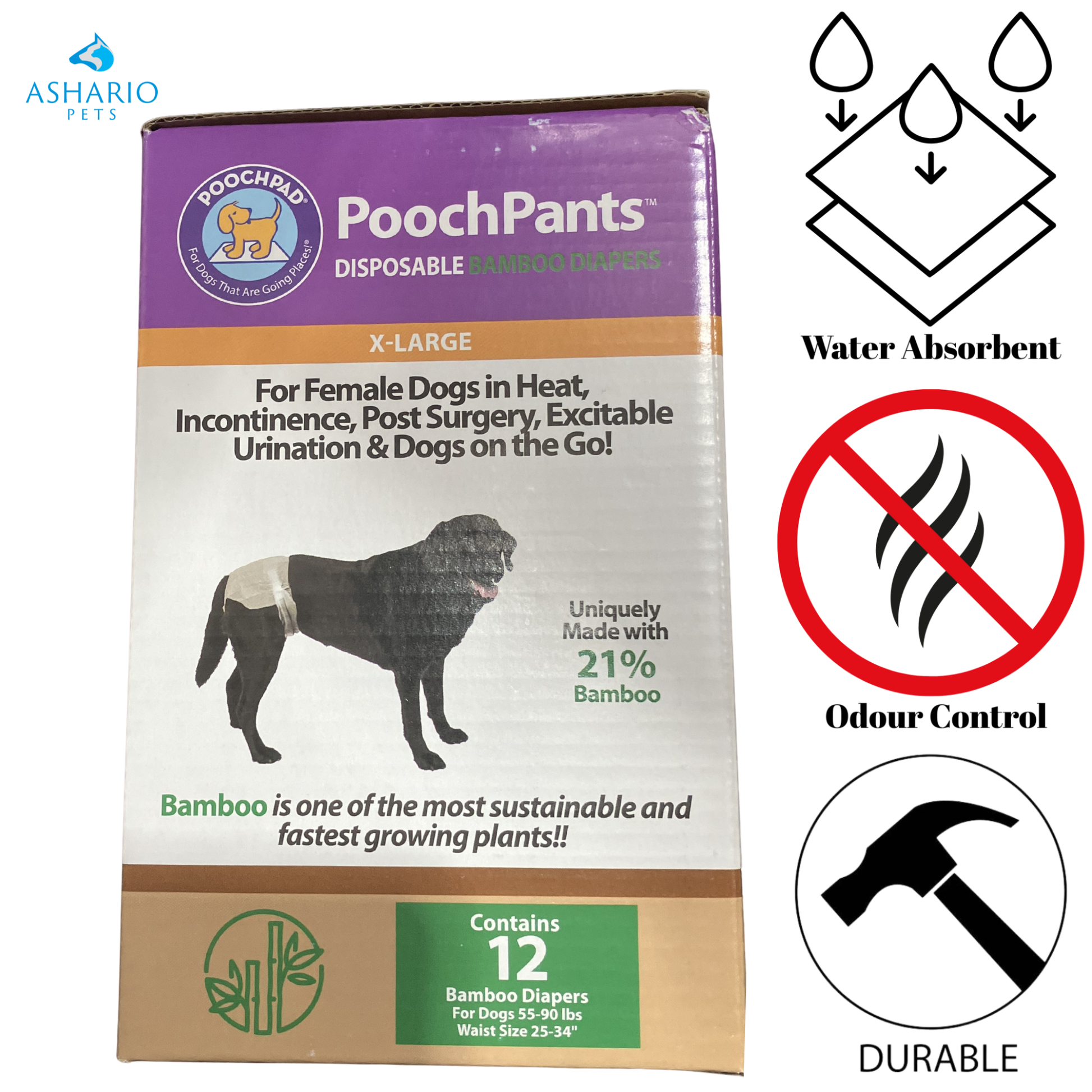 PoochPants - Sustainable Bamboo Disposable Dog Diapers — view 5