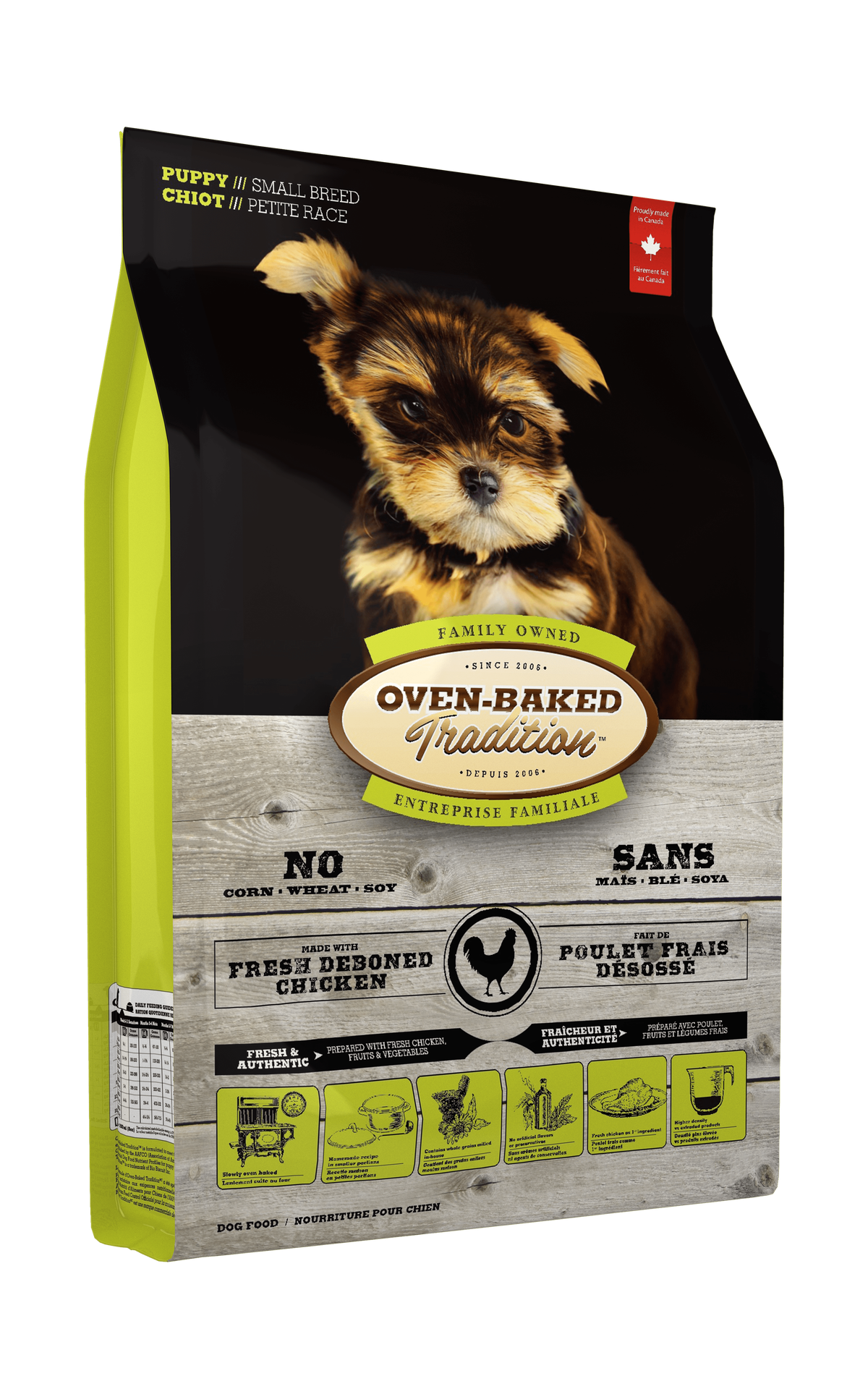 Oven-Baked Tradition Puppy Small Breed Chicken Dry Dog Food 5 lb, nutritious food designed for small breed puppies. Features premium chicken, oven-baked for optimal health.