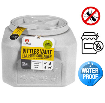 Vittles Vault Large Food Storage Container, 25 lb, provides secure storage for pet food. Available at Toronto pet stores.	