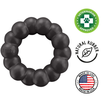 KONG Black Extreme Ring Dog Toy, perfect for strong chewers. Long-lasting and entertaining, find it at Ashario Pets.