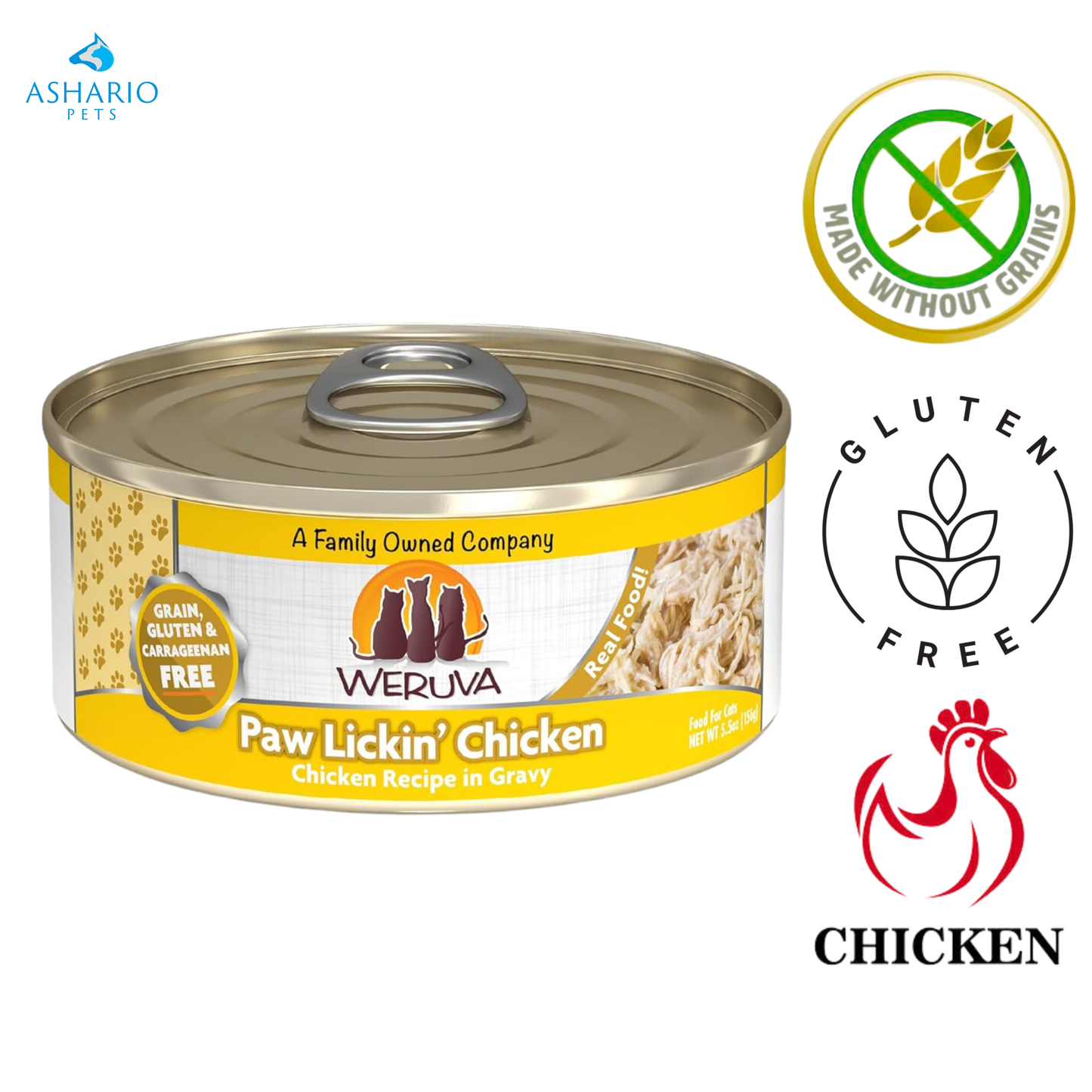 Weruva - Nourriture en conserve pour chats au poulet Paw Lickin' - 3 oz