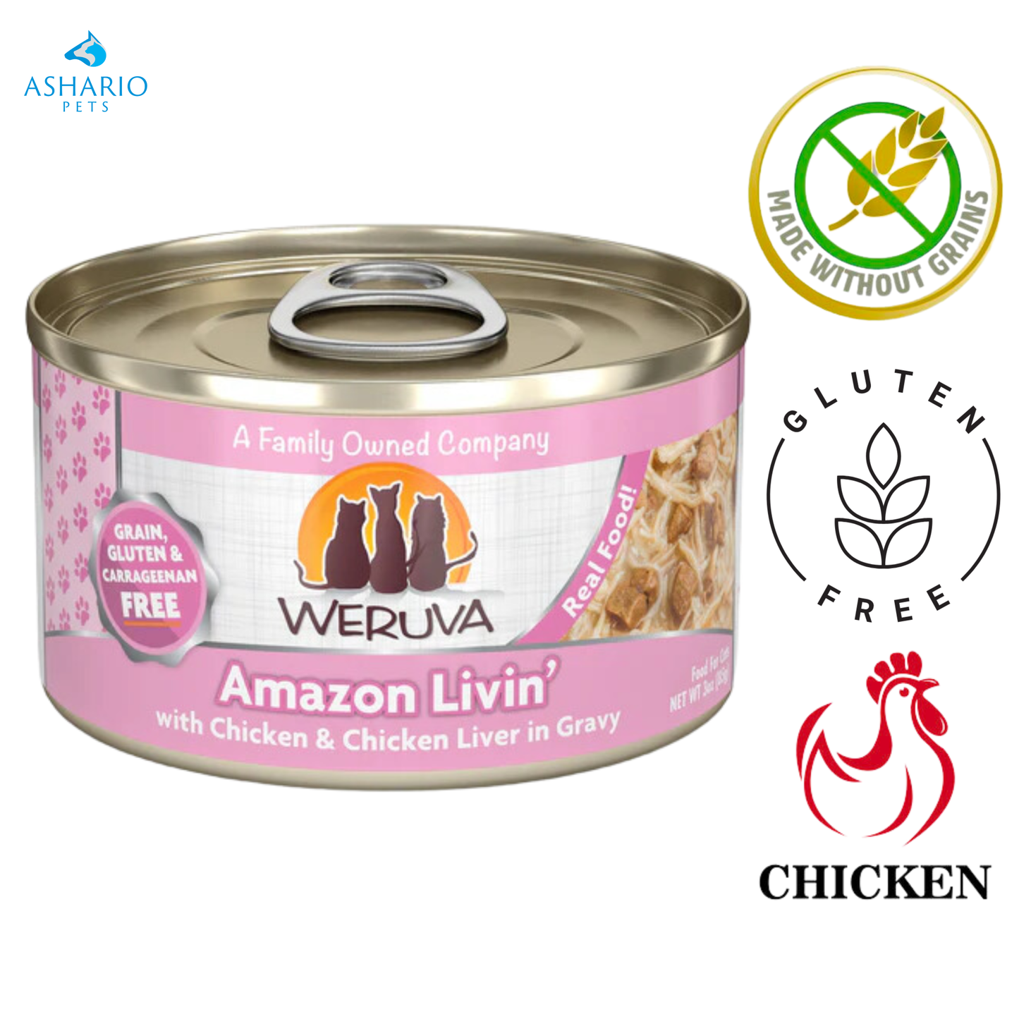Weruva - Nourriture en conserve pour chats Amazon Livin' - 3 oz, 5,5 oz