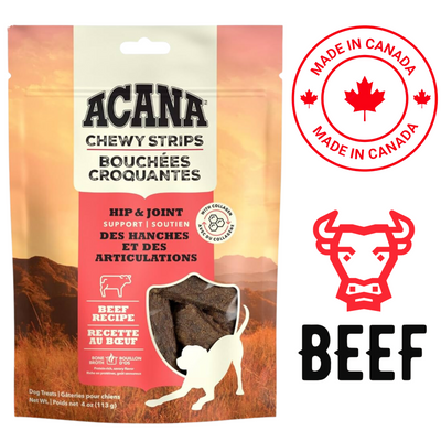 Acana Hip Joint Support Dog Chews with Beef Recipe in a Resealable Bag for Healthy Joints