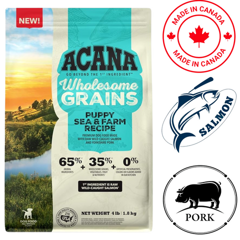 Acana Sea to Farm Puppy Food with Salmon and Pork for Healthy Growth and Development