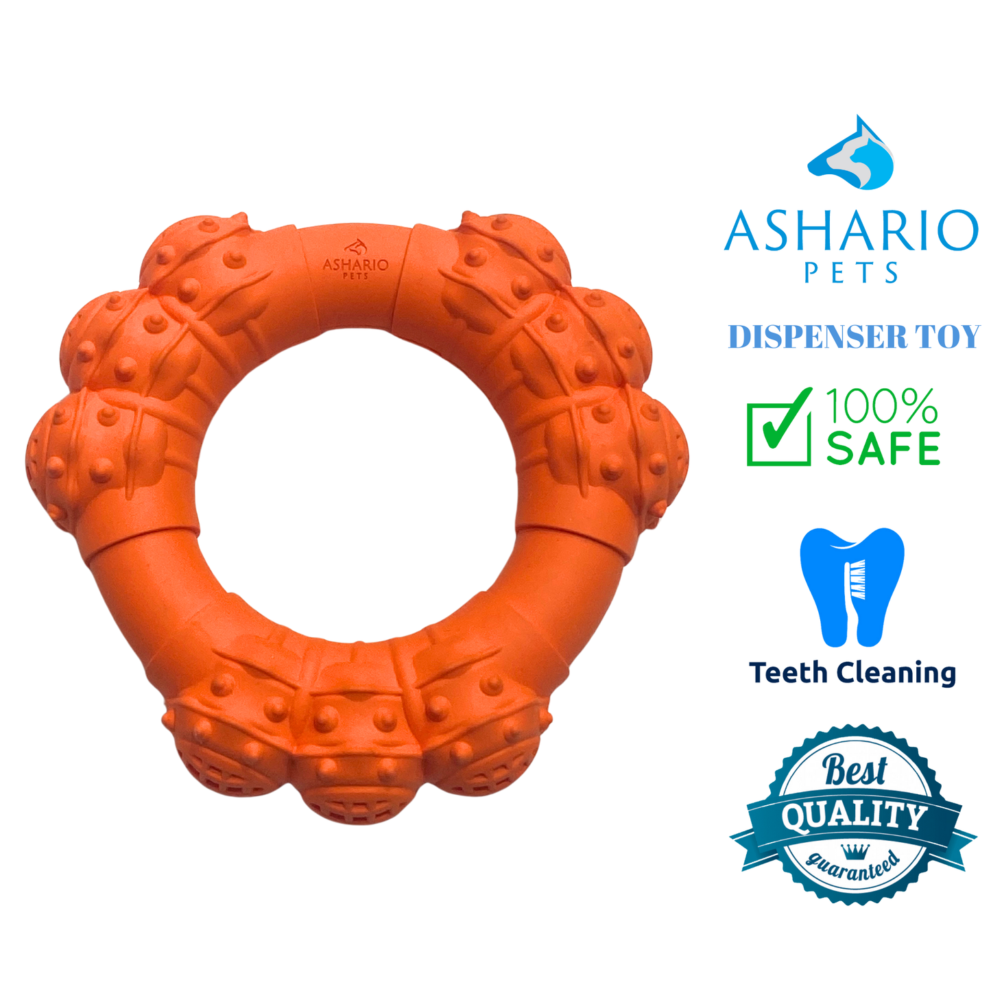 Ashario Pets - Dispenser Toy - Teeth Cleaning Ring - Large 8