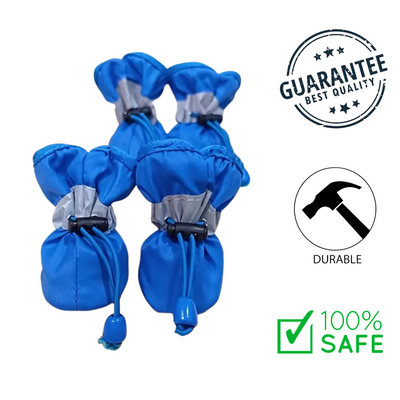 Ashario pets non-slip dog booties blue set of four with adjustable straps for durability and safety