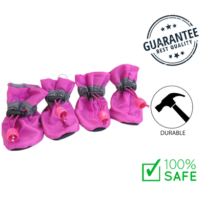 Ashario Pets pink dog boots for traction with adjustable straps and durable soles for pet safety