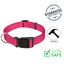 Ashario pets small adjustable nylon dog collar in pink with durable buckle and reflective stitching